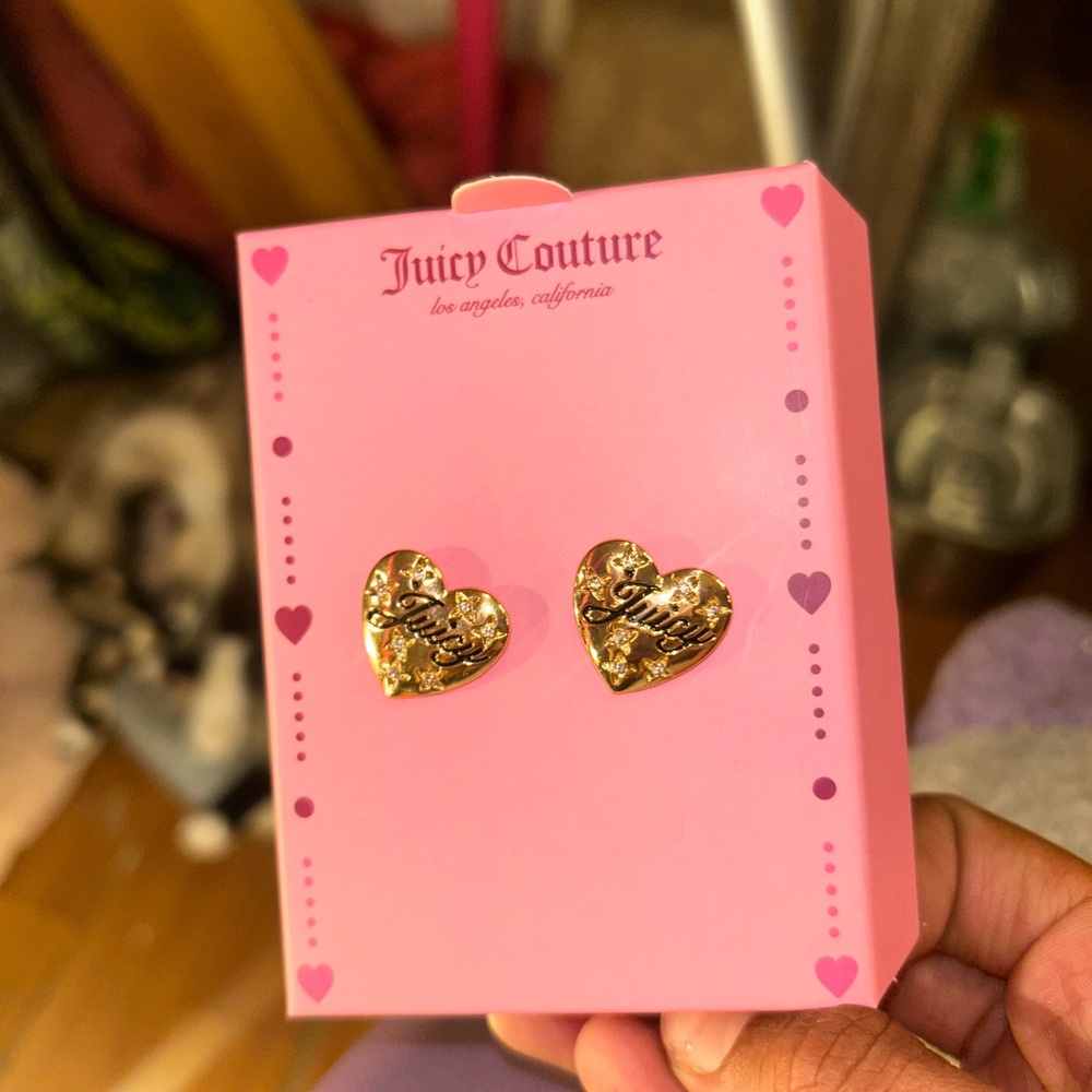 Juicy Couture Gold Heart Stud Earrings